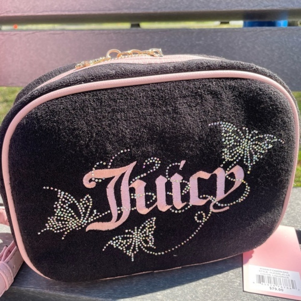 Juicy Couture Bag, Juicy Couture crossbody Bag,Juicy Couture Black and Pink Bag.